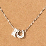Horseshoe & Boot Necklace Silver