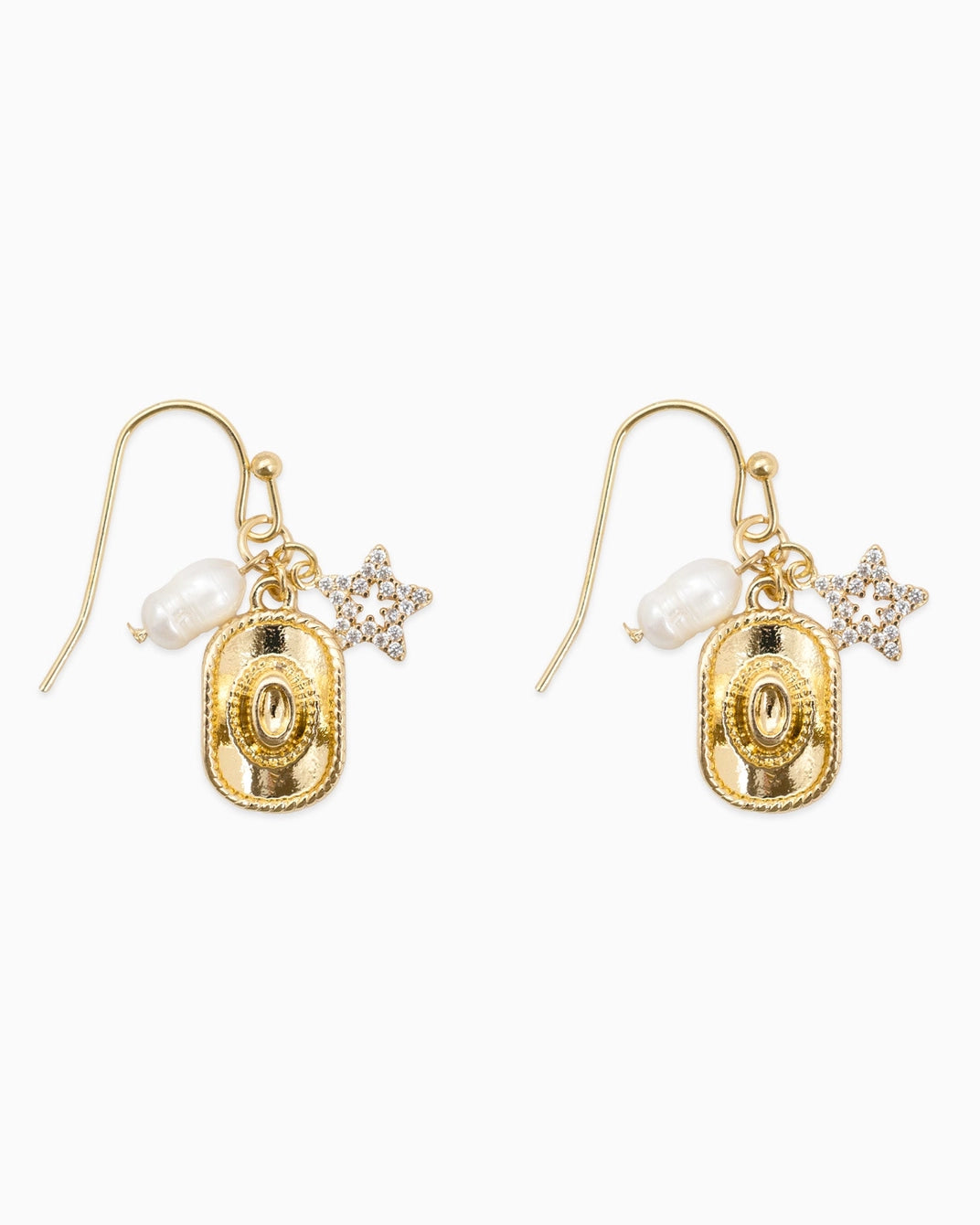 Country Charm Dangle Earrings Gold