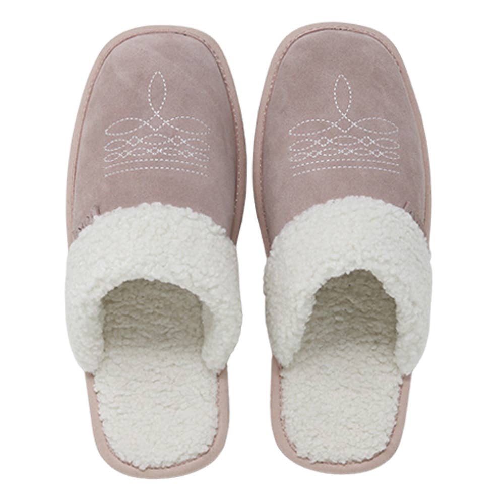 Western Boot Stitch Slippers (Blossom)