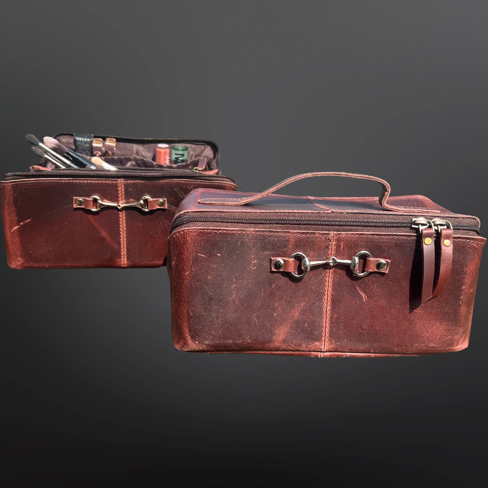 Equestrian Leather Toiletry Bag