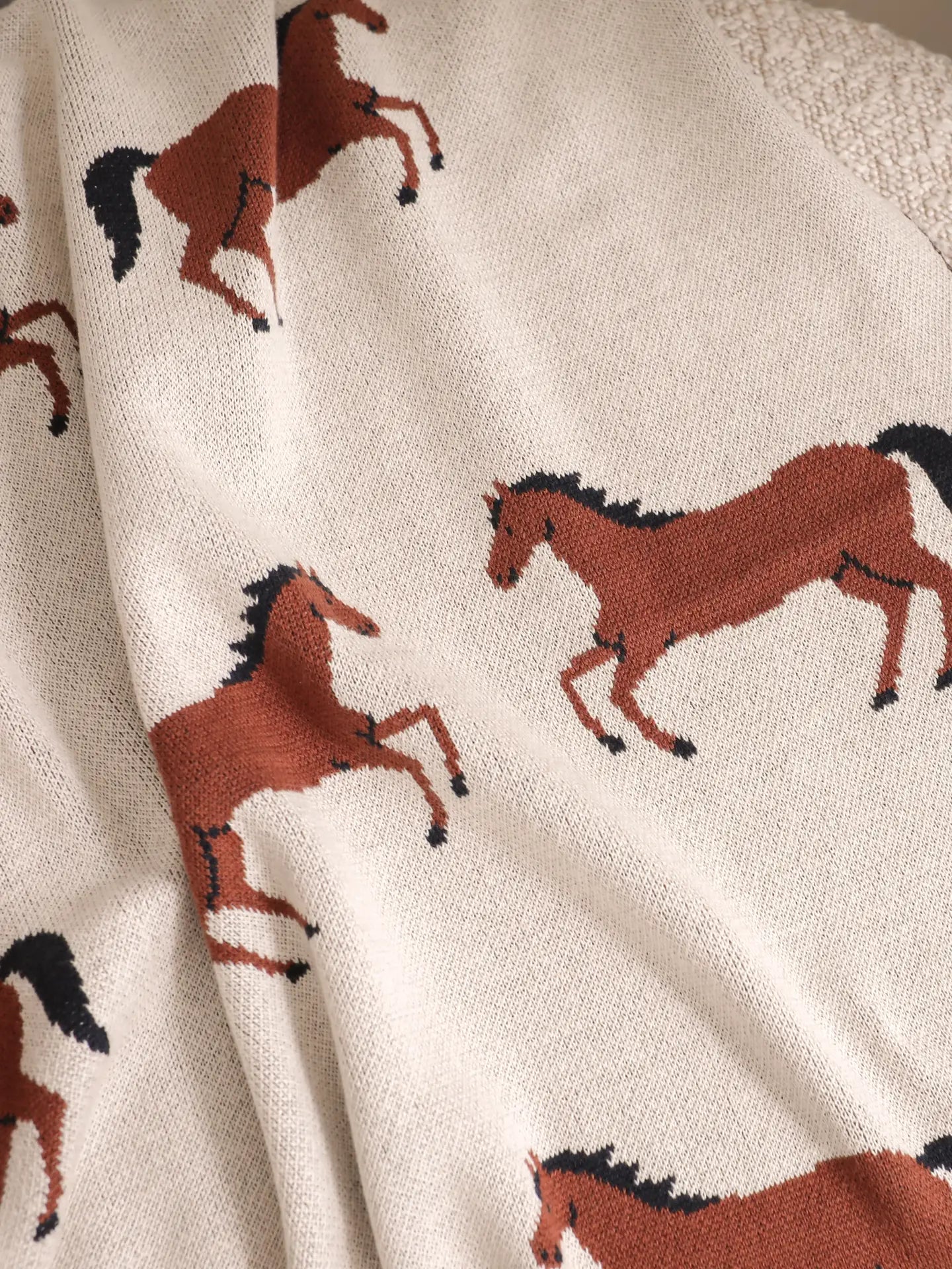 Horse Organic Knit Baby Blanket