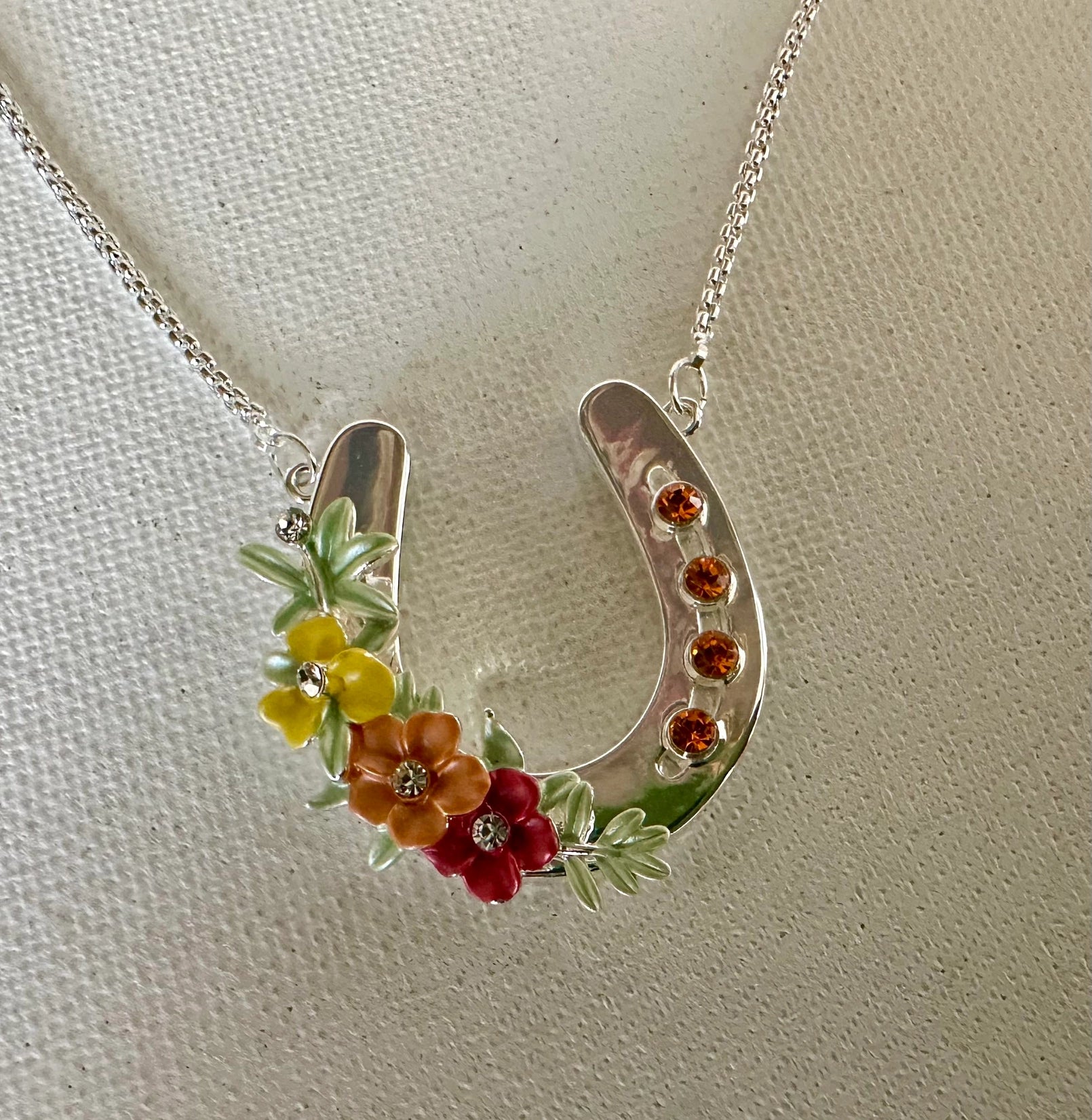 Boho Floral Horse Necklace