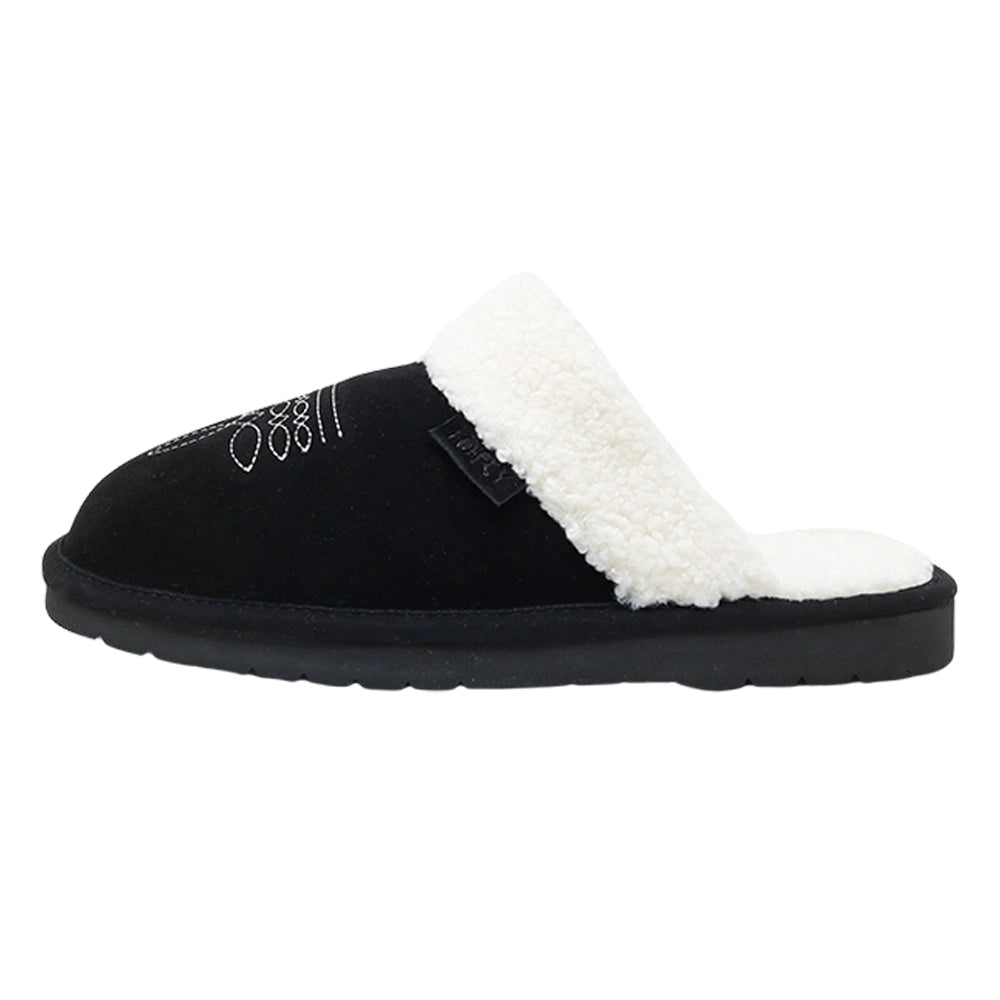 Western Boot Stitch Slippers (Black)
