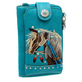 Horse Crossbody Wallet Turquoise