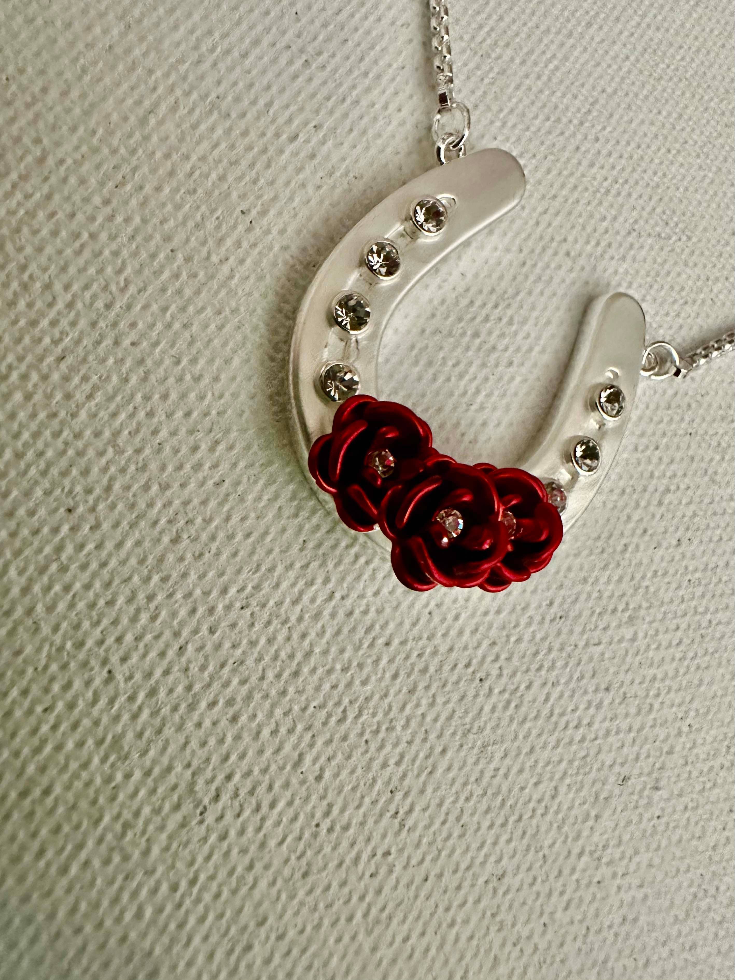 Rose Horseshoe Necklace