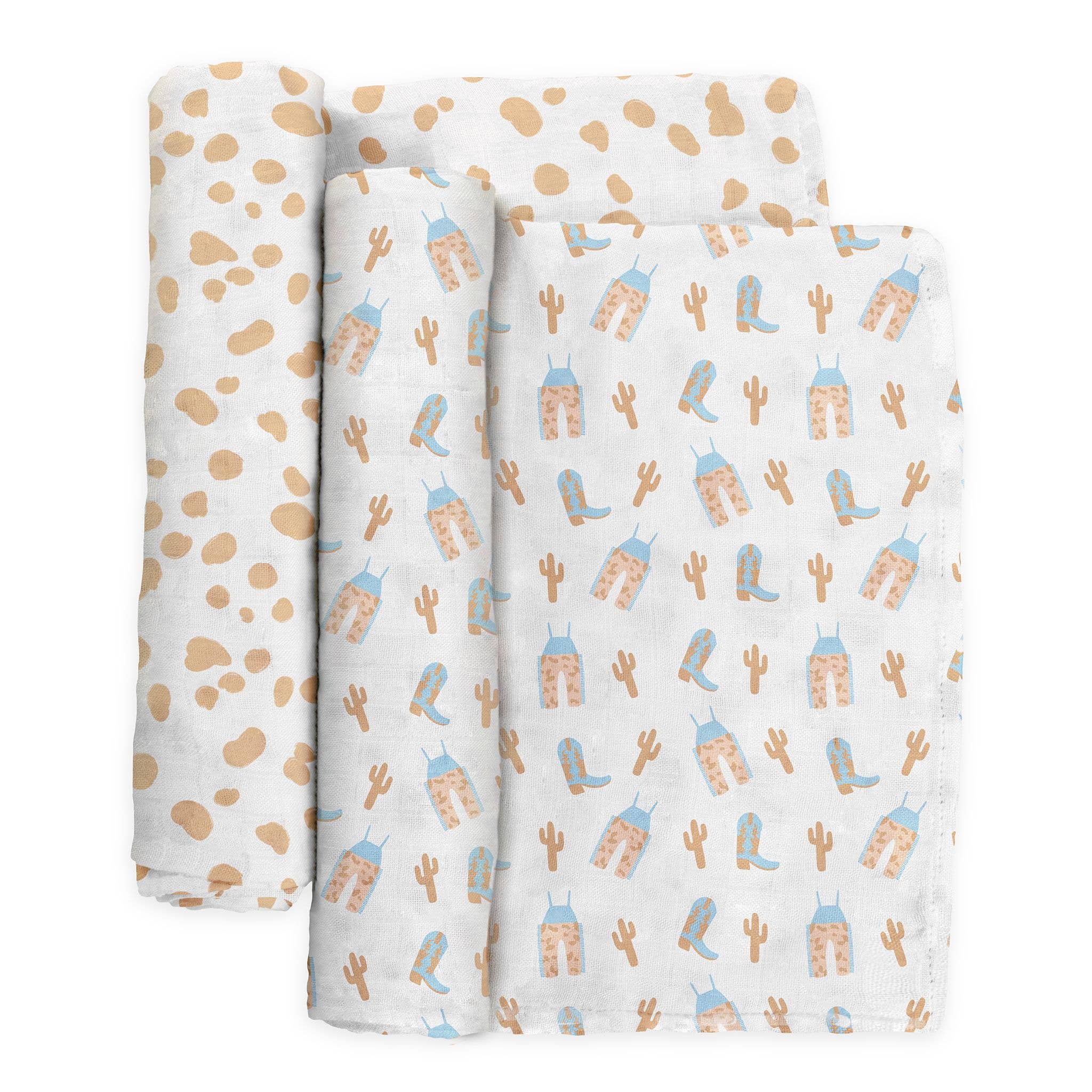 Howdy Blue Swaddle Blanket Set