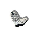 Hand-Painted Boot Hair Clip White