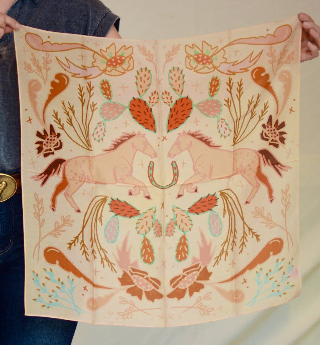 Wild Horses Silk Scarf