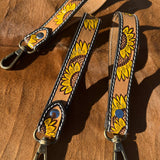 Sunflower Western Leather Keychain