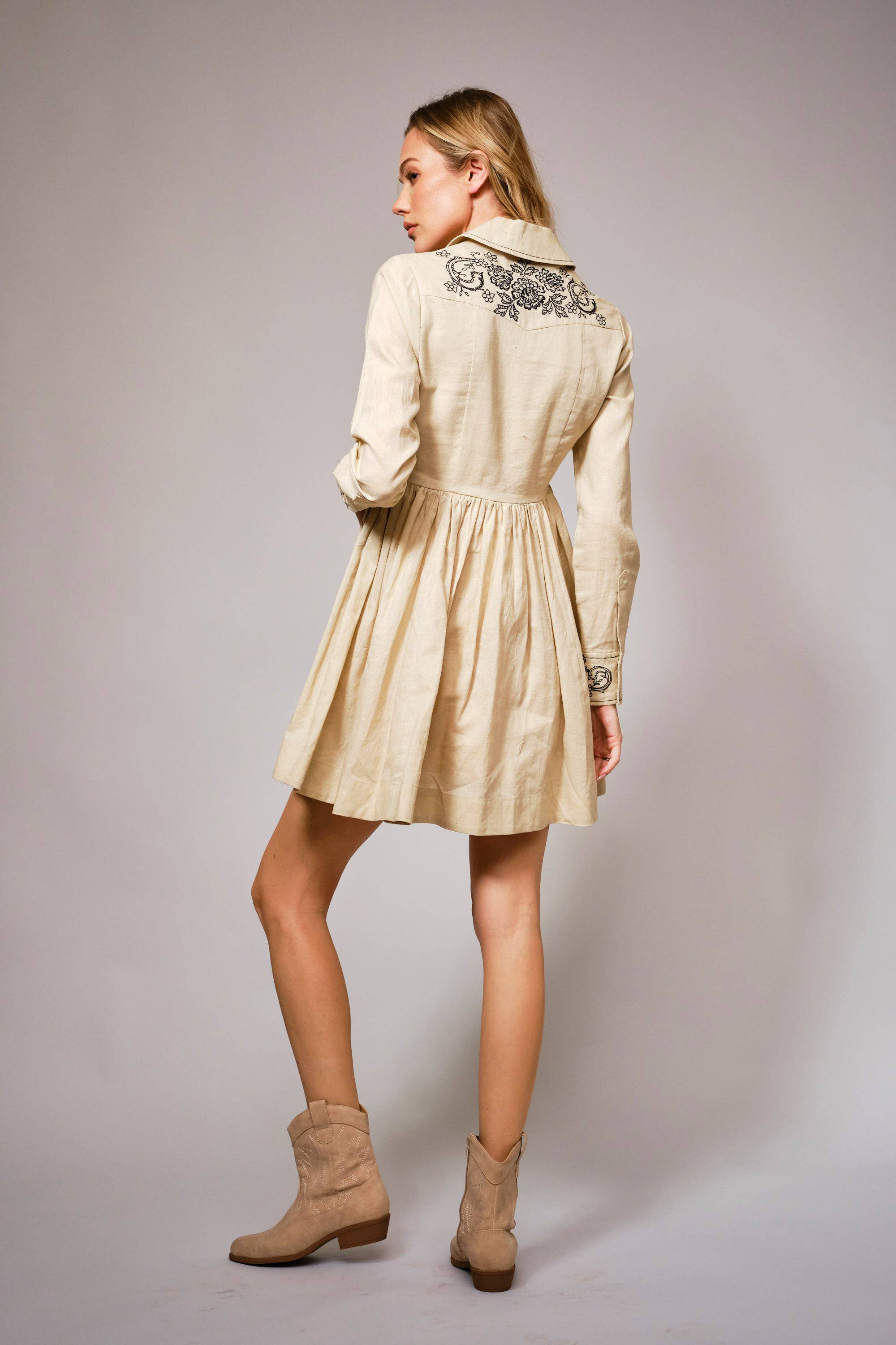 Linen Wildflower Trail Dress