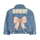Howdy Gingham Bow Patch Denim Jacket - Western Apparel