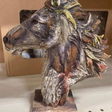 Driftwood Horse Head Statue