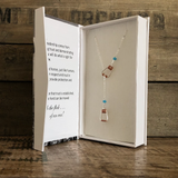 Stirrup Aqua Bead Necklace