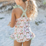Girls Horse Ruffle Swimsuit