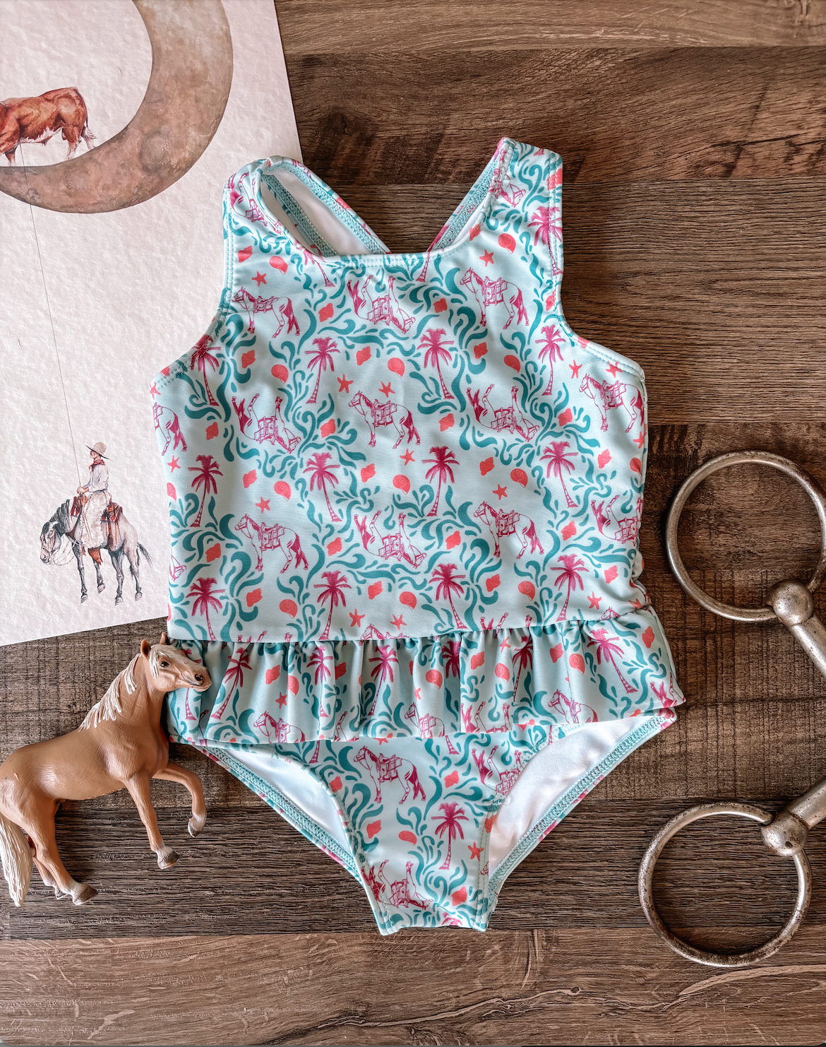 beach horse girl's swimsuit