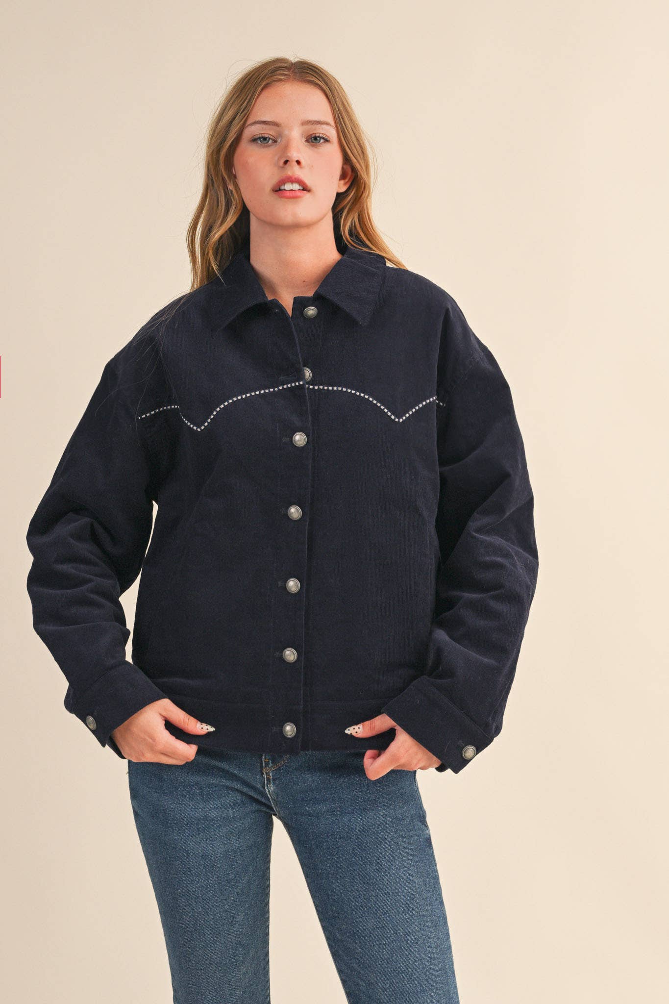 Floral Embroidery Western Jacket L