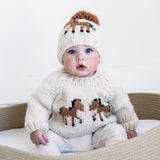 Pony Handknit Beanie (Cream)