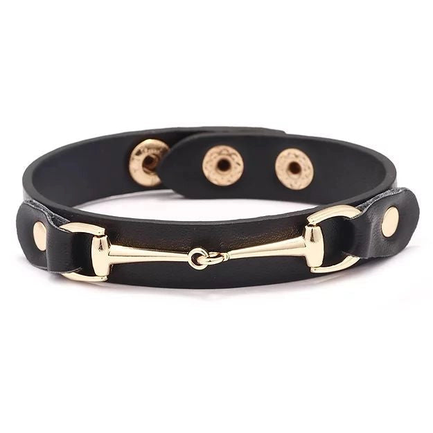 Snaffle Bit Bracelet Black