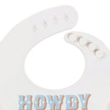 Howdy Partner Blue Silicone Bib