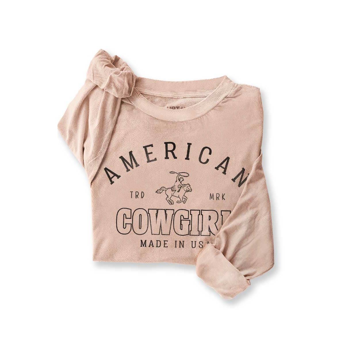 American Cowgirl Longsleeve Tee (Pink)