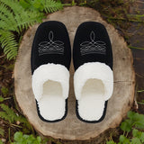 Western Boot Stitch Slippers (Black)