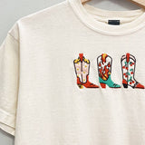 Embroidered Western Boots Tee