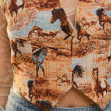 Allover Western Horse Vest