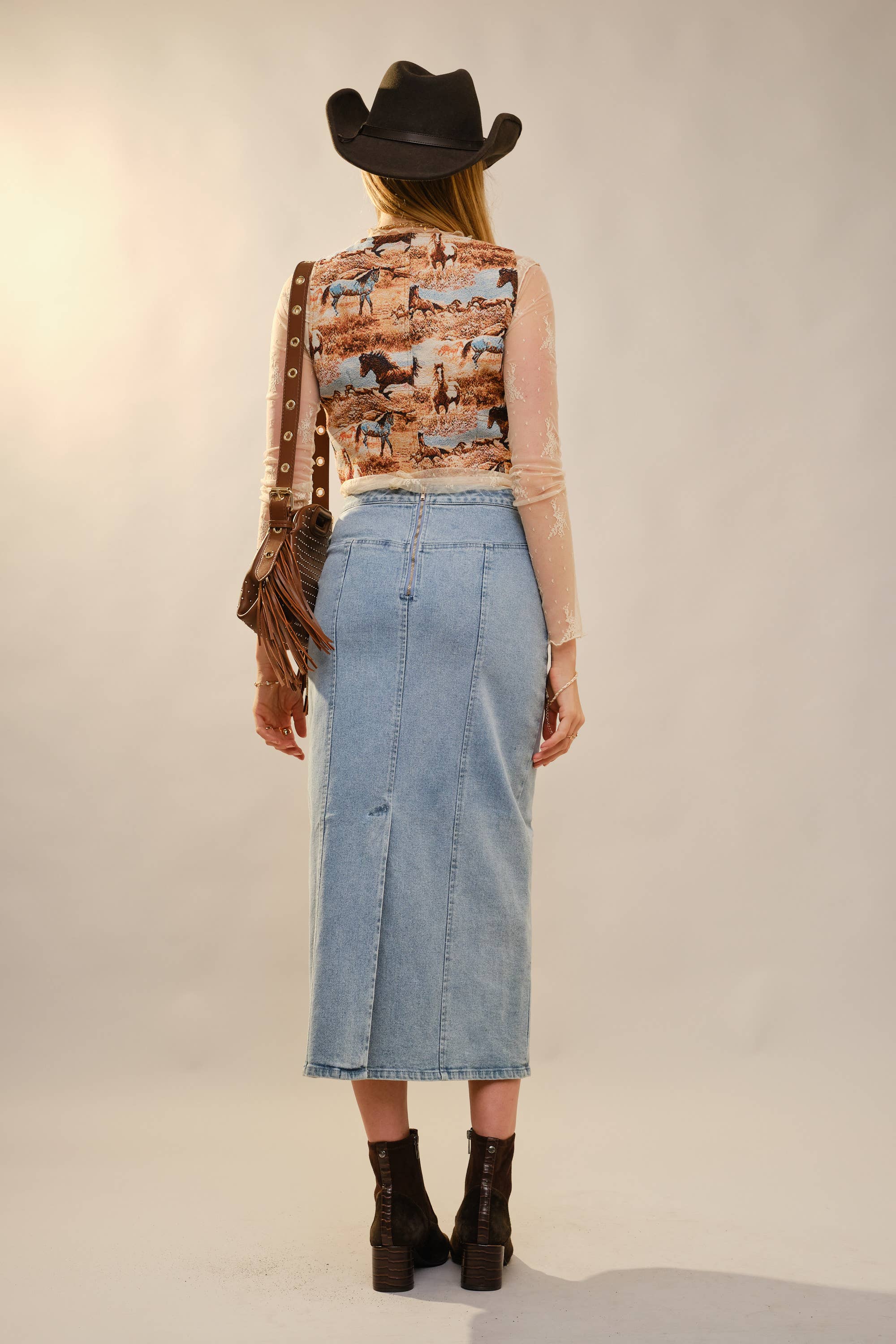 Allover Western Horse Vest