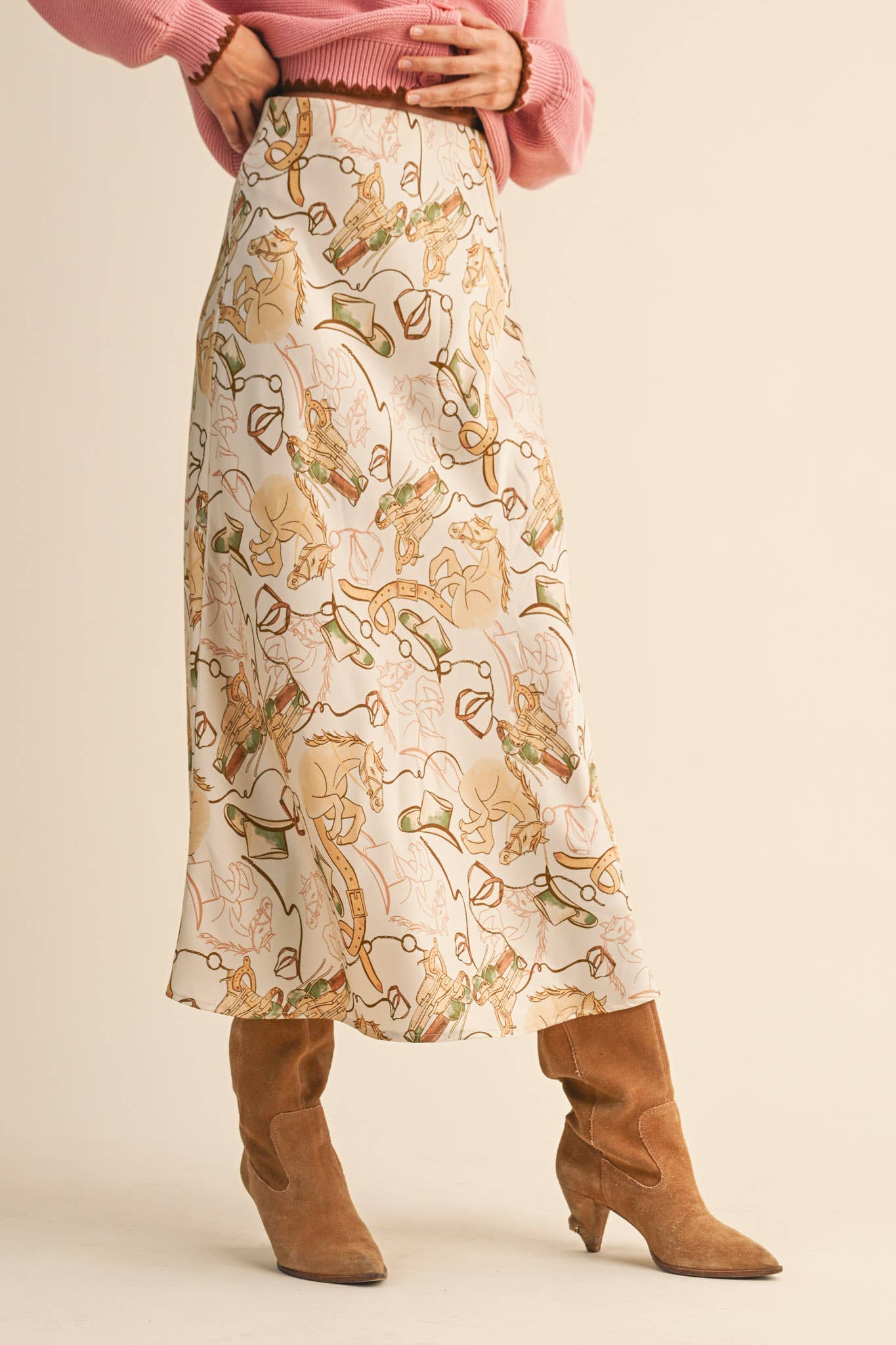 Love of Horses Midi Slip Skirt