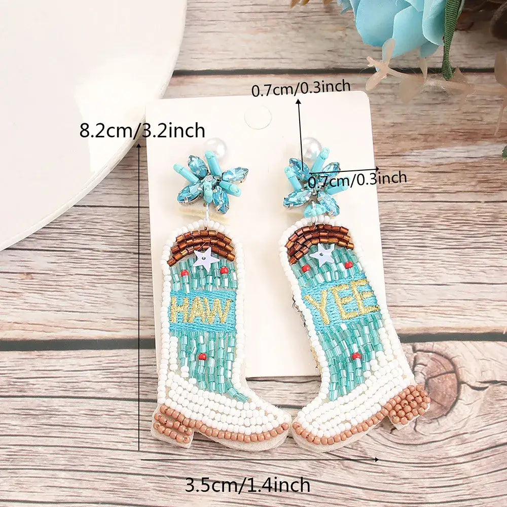 Beaded Cowgirl Earrings