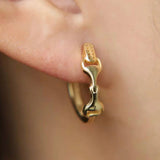Snaffle Bit Hoop Earrings Gold