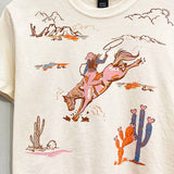 Cowgirl Collage Cropped Tee Large