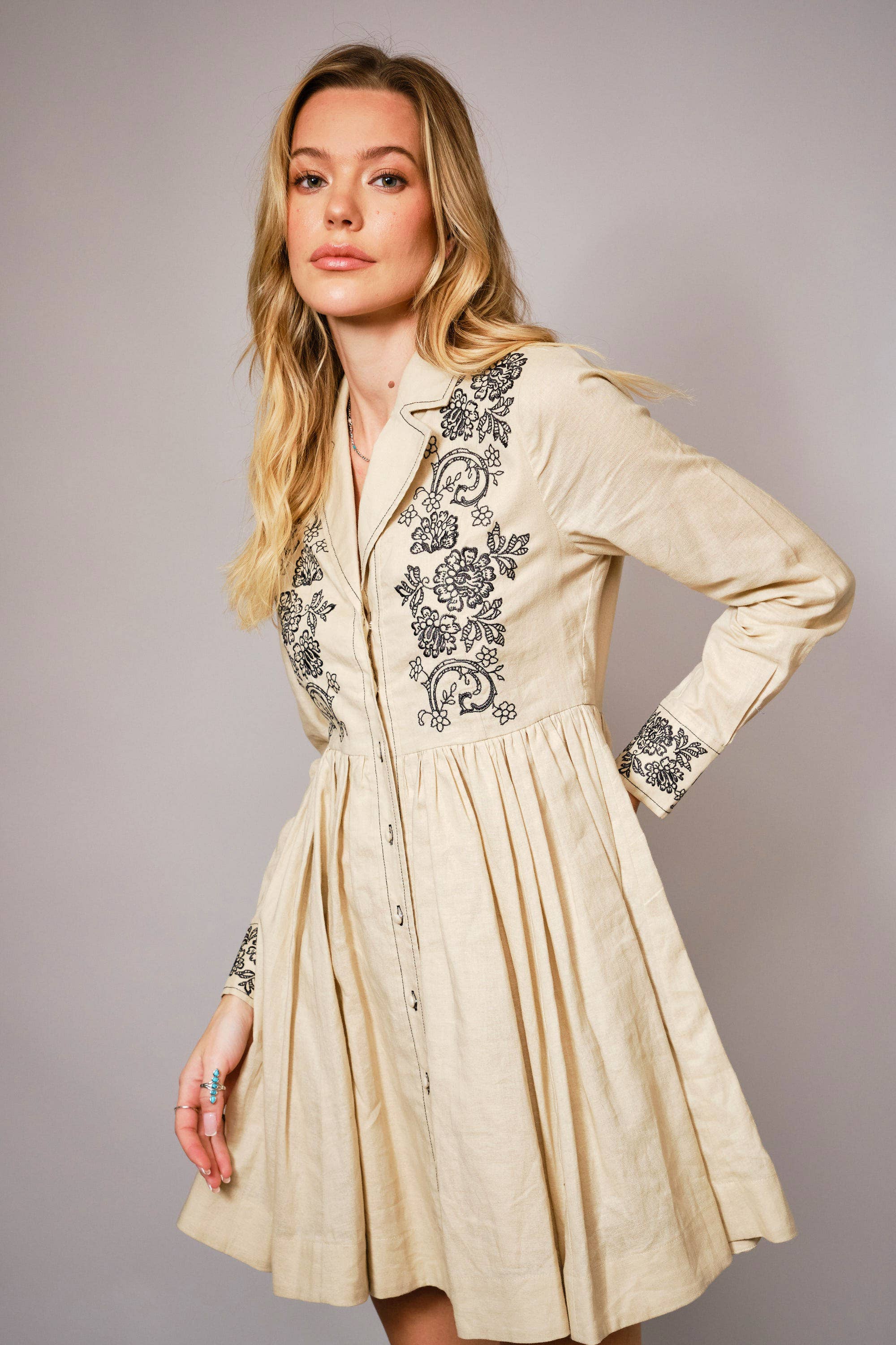 Linen Wildflower Trail Dress