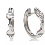 Snaffle Bit Hoop Earrings Silver