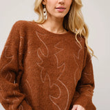 Western Boot-Stitch Sweater