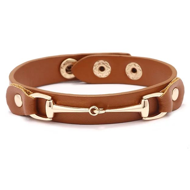 Snaffle Bit Bracelet Brown