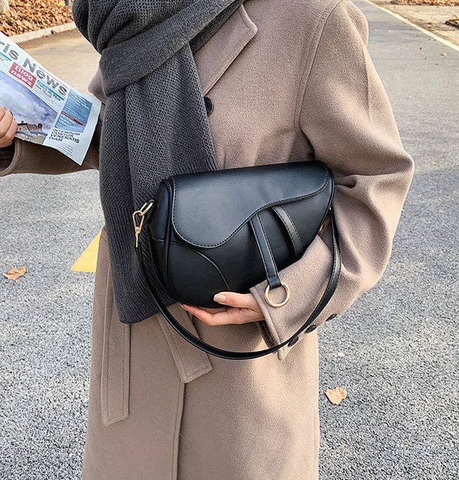 Saddle Shoulder Handbag Black