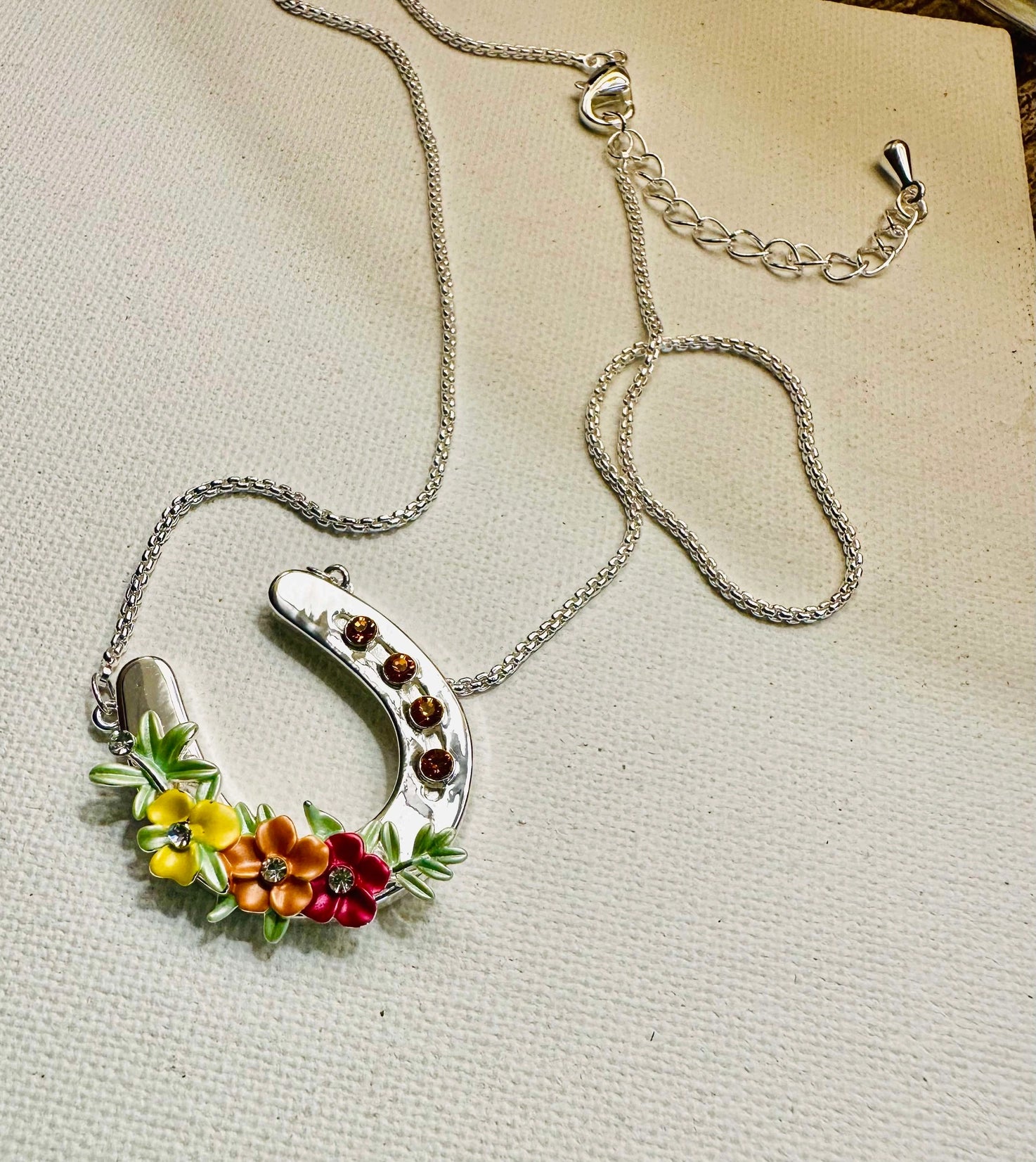 Boho Floral Horse Necklace