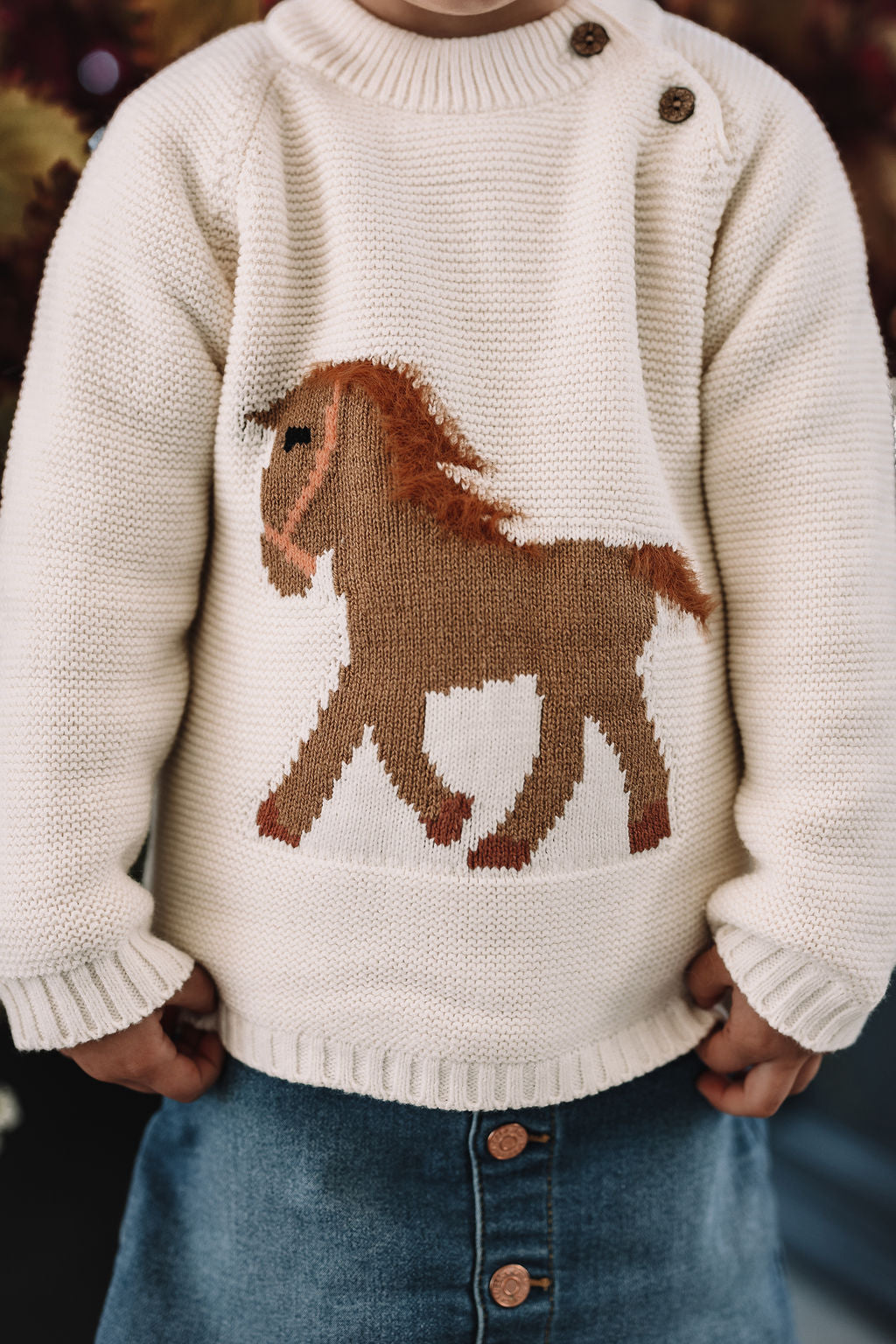 Gwenny Horse Sweater (Cream) 6