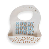 Howdy Partner Blue Silicone Bib