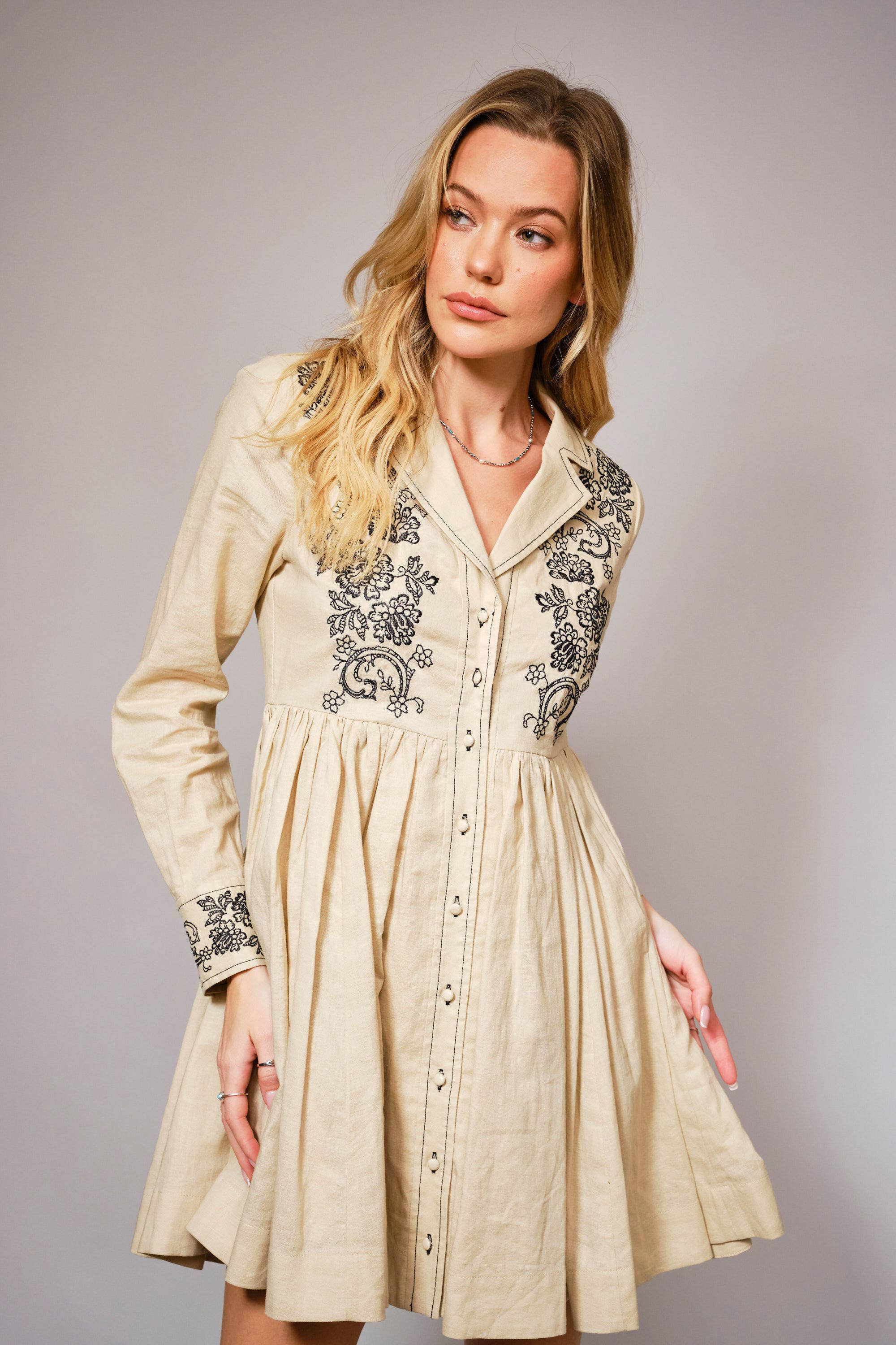 Linen Wildflower Trail Dress