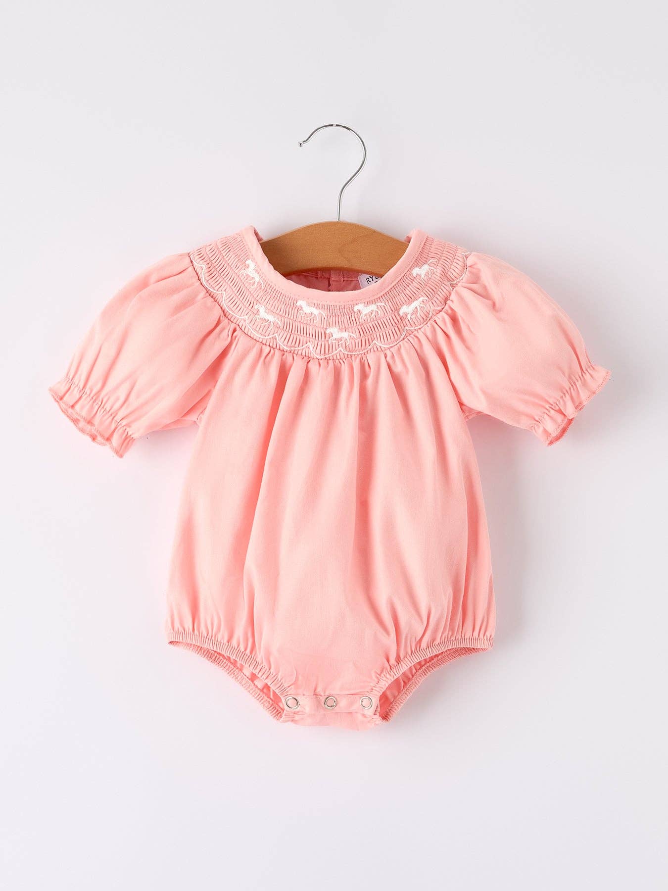 Pink Pony Embroidered Romper