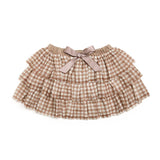 Gingham Printed Tulle Tiered Tutu - Kids Clothing 6-8Y