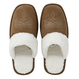Western Boot Stitch Slippers (Brown) L (9-10)