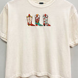 Embroidered Western Boots Tee