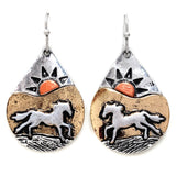 Horse Aztec Earrings Silver