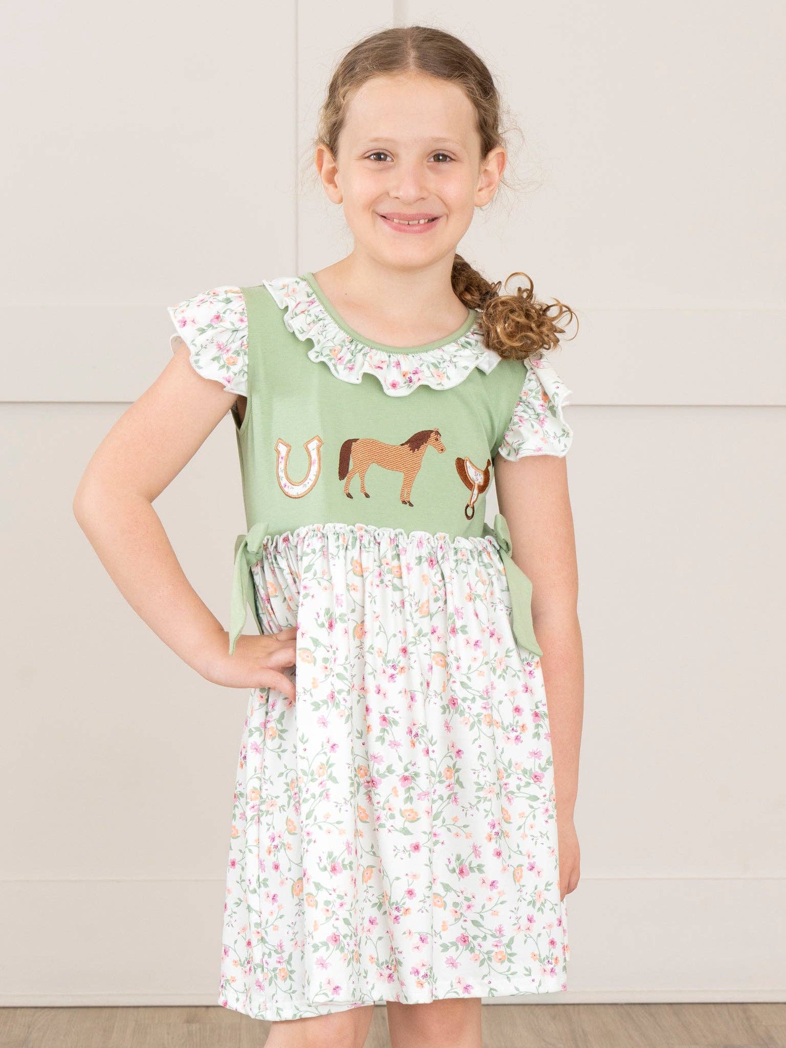 Ranch Friends Floral Ruffle Dress