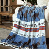 Dancing Desert Horse Heavy Plush Throw