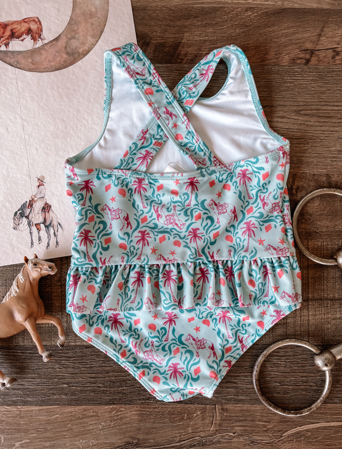 beach horse girl's swimsuit