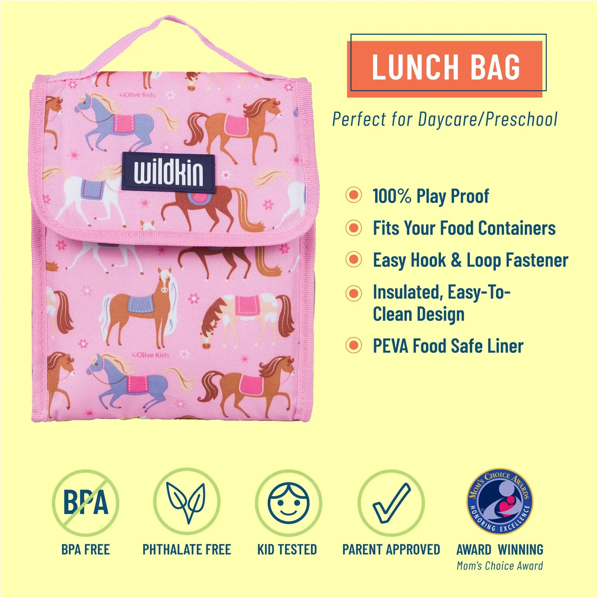 Pink Horses Lunch Bag